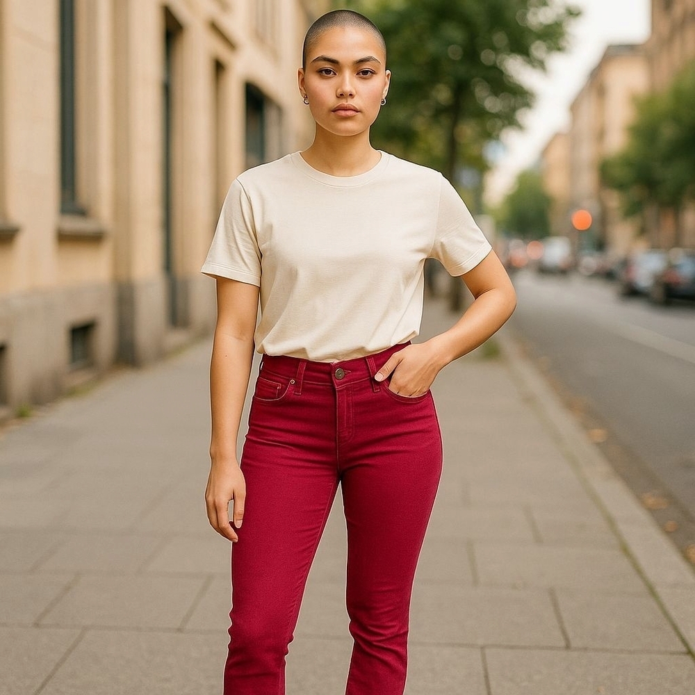 Adriano Goldschmied sz 24 cranberry red the legging ankle jeans WJ40